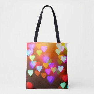 Romantische bokeh: met liefde gevulde achtergrond tote bag
