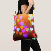 Romantische bokeh: met liefde gevulde achtergrond tote bag (Dichtbij)