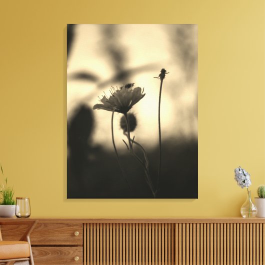 Romantische Bomen & Bloemen – Boho Botanische Fant Canvas Afdruk (Insitu (Woonkamer))