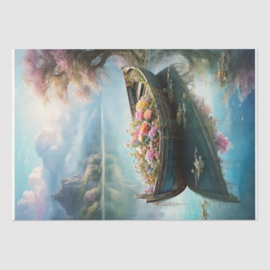 Romantische boot - Decoupage - Tissuepapier (Voorkant)