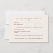 Romantische bordeauxroze roze bloemen bruiloft RSVP kaartje (Achterkant)