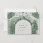 Romantische bos scène RSVP kaartje (Voorkant)