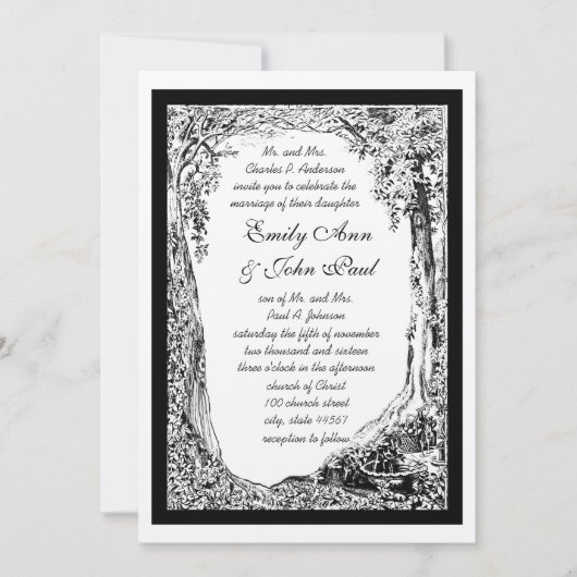 Romantische  bosboomarm kaart (Voorkant)