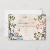 Romantische bosbruiloft met blad RSVP kaartje (Voorkant)