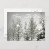 Romantische Bossen Winter Wedding save the date Aankondigingskaart (Voorkant / Achterkant)