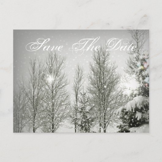 Romantische Bossen Winter Wedding save the date Aankondigingskaart (Voorkant)