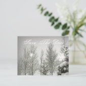 Romantische Bossen Winter Wedding save the date Aankondigingskaart (Staand voorkant)