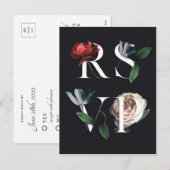 Romantische Botanic Wedding RSVP Briefkaart V 01 (Voorkant / Achterkant)
