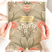 Romantische Botanische Bloemen Custom Name Planner