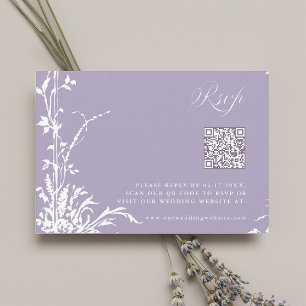 Romantische botanische boogtuin lavendel bruiloft RSVP kaartje