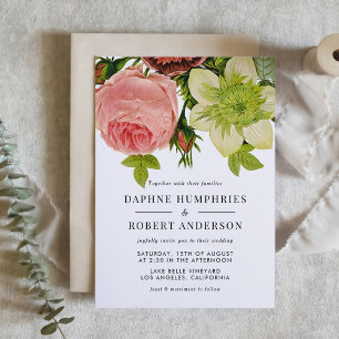 Romantische botanische bruiloft kaart