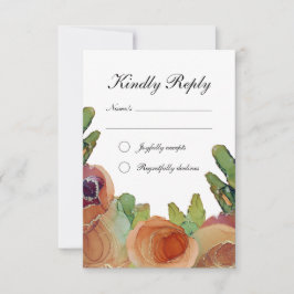 Romantische botanische bruiloft RSVP kaartje