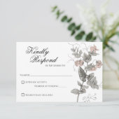  romantische botanische bruiloft uitnodiging rsvp (Staand voorkant)