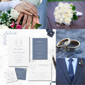 Romantische Botanische Crest Bruiloft Menu