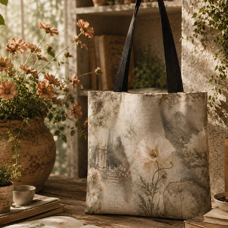 Romantische Botanische Ephemera Bloemige Tuinkunst Tote Bag