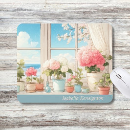 Romantische botanische gepersonaliseerde muismat