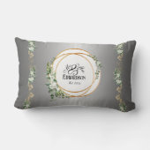 Romantische botanische gouden ringen jubileum kussen (Achterkant)