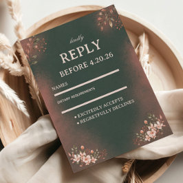Romantische Botanische Groene Blos RSVP Kaartje