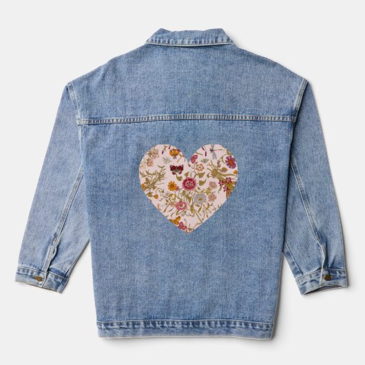 romantische botanische hart denim jacket (Achterkant)