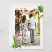 Romantische Botanische Liefde Save The Date Kaart (Achterkant)