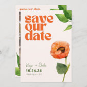 Romantische Botanische Liefde Save The Date Kaart (Voorkant / Achterkant)