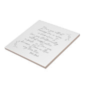 Romantische botanische poëzie kalligrafie tegeltje (Zijkant)