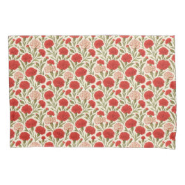 Romantische Botanische Rode Anjer Bloemen Kussensloop