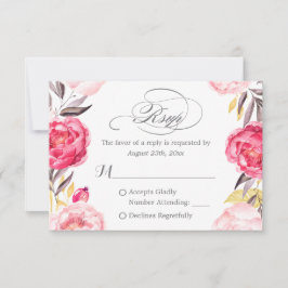Romantische botanische Rozen Floral Swash RSVP Kaartje