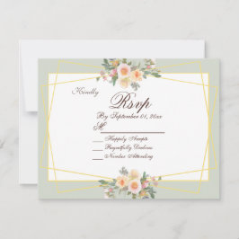 Romantische Botanische Salie Groene Bloemen RSVP K Kaart