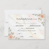 Romantische botanische script tuin pastel RSVP kaartje (Voorkant)