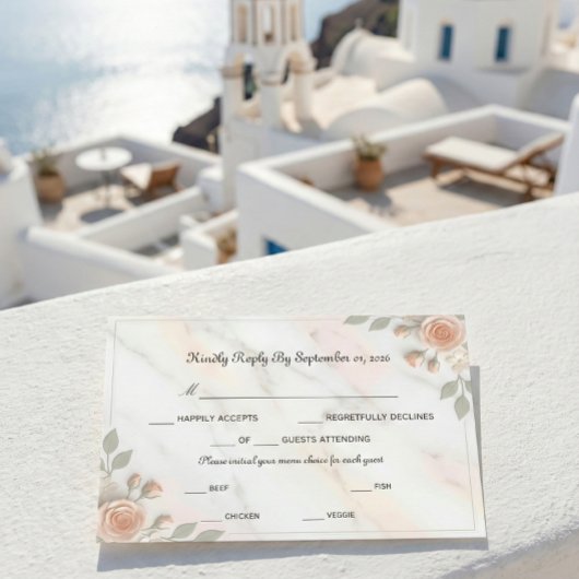 Romantische botanische script tuin pastel RSVP kaartje