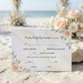 Romantische botanische script tuin pastel RSVP kaartje