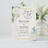 Romantische Botanische Trouwkaart Save The Date (Staand voorkant)