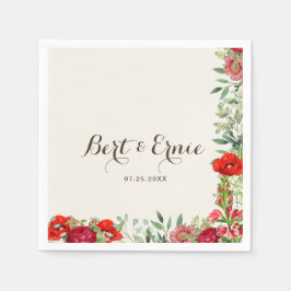 Romantische Botanische Trouwstandaard Cocktailserv Servet