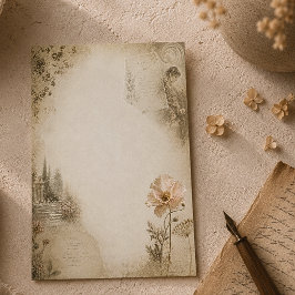 Romantische Botanische Tuin Collage Esthetiek Notitiekaartje