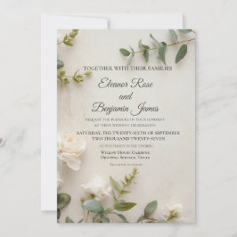 Romantische Botanische Vintage Trouwkaart Kaart