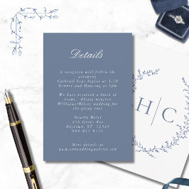 Romantische Botanische Wapen Huwelijksdag Informatiekaartje