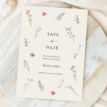 Romantische botanische wilde bloemen bruidsboekett