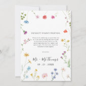 Romantische Botanische Wildflower bruiloft Bedankkaart (Achterkant)