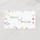 Romantische Botanische Wildflower Wedding Place Ca Plaatskaartje (Achterkant)