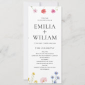 Romantische Botanische Wildflower Wedding Program (Voorkant)