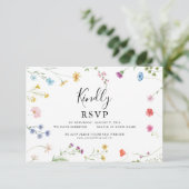 Romantische Botanische Wildflower Wedding RSVP Kaa Bedankkaart (Staand voorkant)