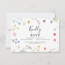 Romantische Botanische Wildflower Wedding RSVP Kaa Bedankkaart