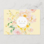 Romantische Boter Geel Bloemen Huwelijk Informatiekaartje (Achterkant)