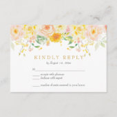 Romantische Boter Geel Bloemen Huwelijk RSVP Kaart (Voorkant)