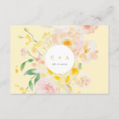 Romantische Boter Geel Bloemen Huwelijk RSVP Kaart (Achterkant)
