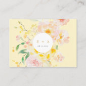 Romantische Boter Geel Bloemen Huwelijk RSVP Kaart (Achterkant)