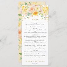 Romantische Boter Geel Bloemen Waterverf bruiloft