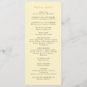 Romantische Boter Geel Bloemen Waterverf bruiloft Programmakaart (Achterkant)