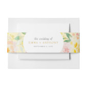 Romantische Boter Geel Bloemen Waterverf bruiloft Uitnodigingen Wikkel (Voorkant Voorbeeld)